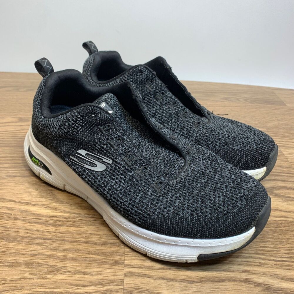 Skechers Shoes Mens Size 9 WW Wide Arch Fit Paradyme Knit Sneakers Black‎ 232041